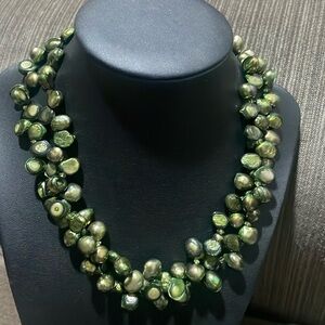 .925 Sterling Real PEARL CHOKER Length NECKLACE solid Silver Fine Jewelry